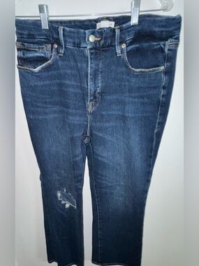Good American Dark Wash Distressed Skinny Jeans